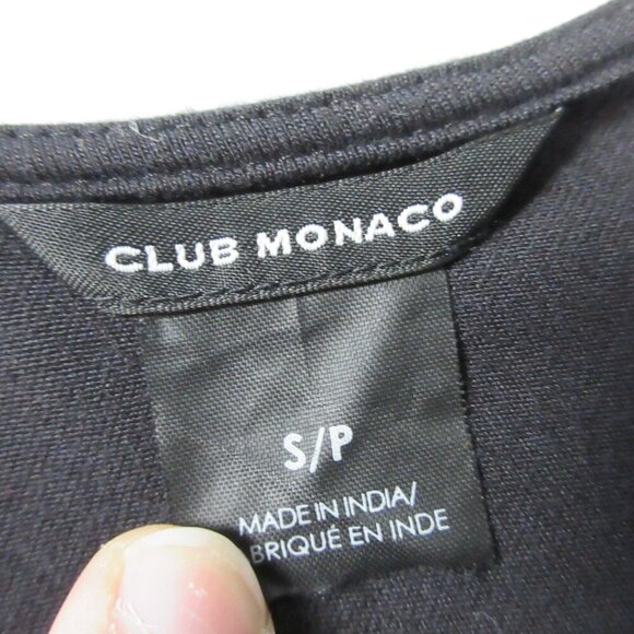 Club Monaco Women Top S Black Starburst Sequin LS Sheer Beaded Luxury Party 226 - Picture 3 of 12